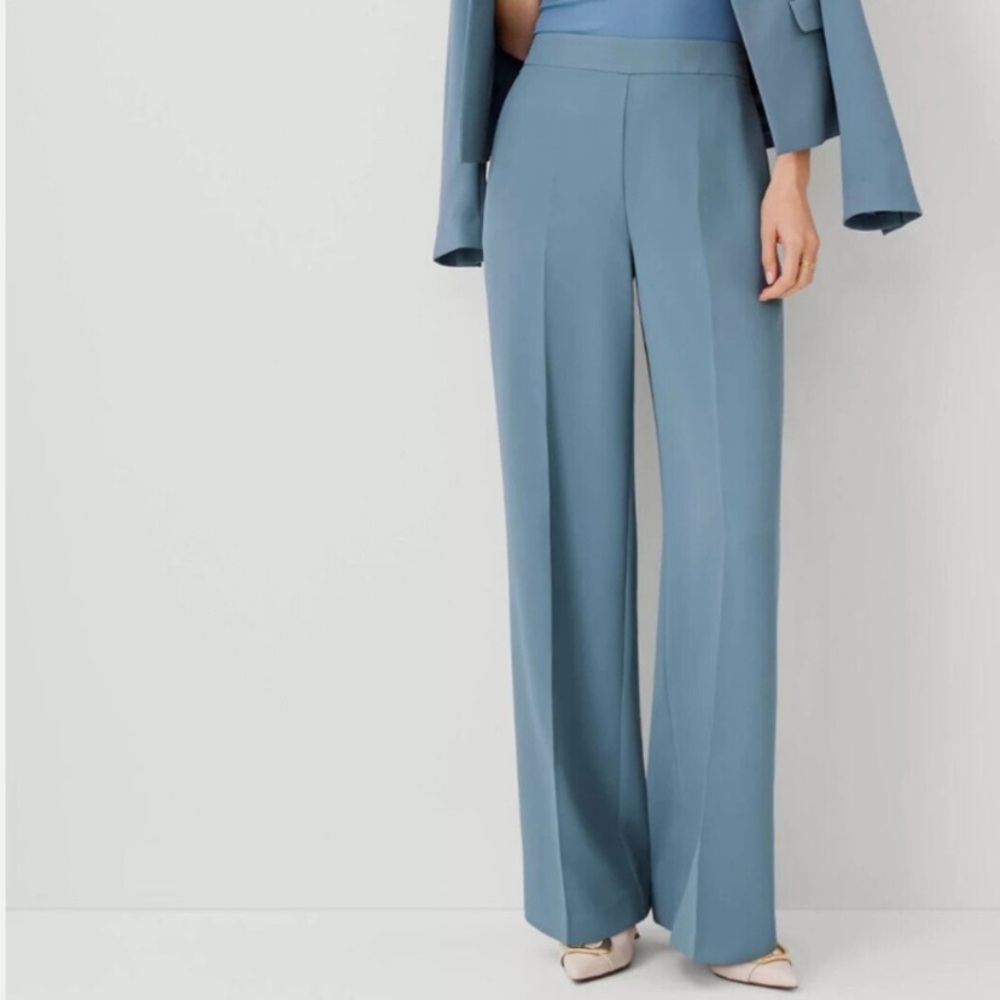 Ann Taylor Fluid Crepe Wide Leg Pants